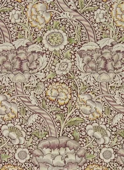 Morris & Co Carta da parati Wandle - Wine/ Saffron