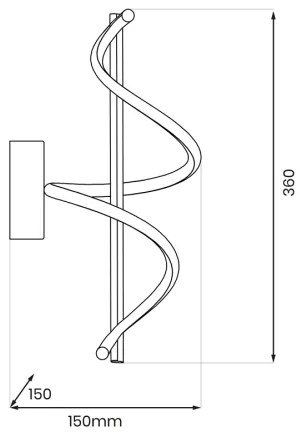 Applique a LED TWIST LED/12W/230V nero