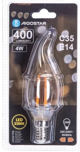 Lampadina LED FILAMENT C35 E14/4W/230V 2200K - Aigostar