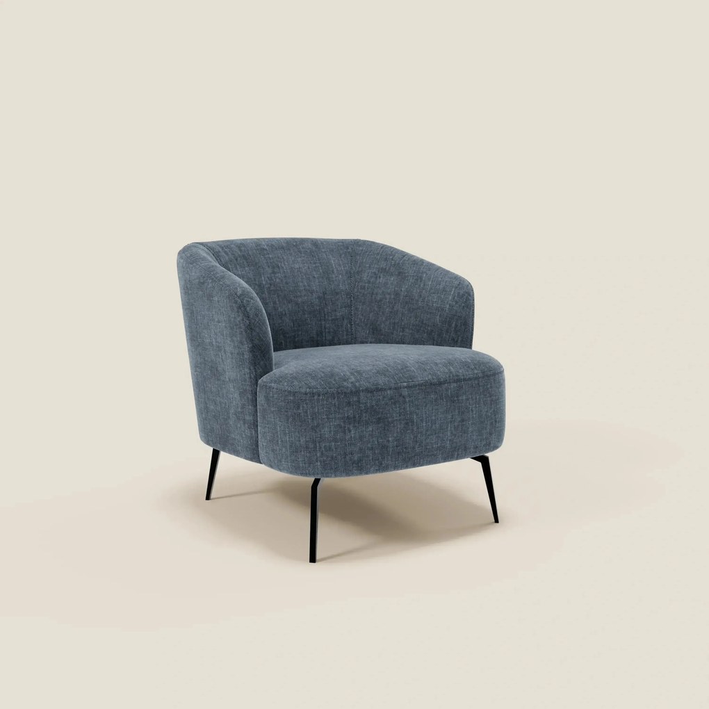 Renoa Poltroncina dall'eleganza moderna in tessuto smacchiabile T24 blu ardesia