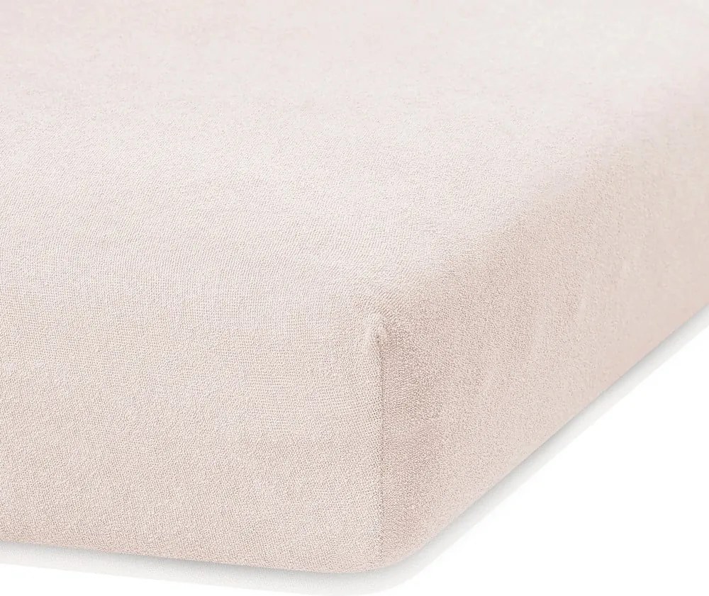Lenzuolo con angoli beige in terry 160x200 cm Ruby – Restilo