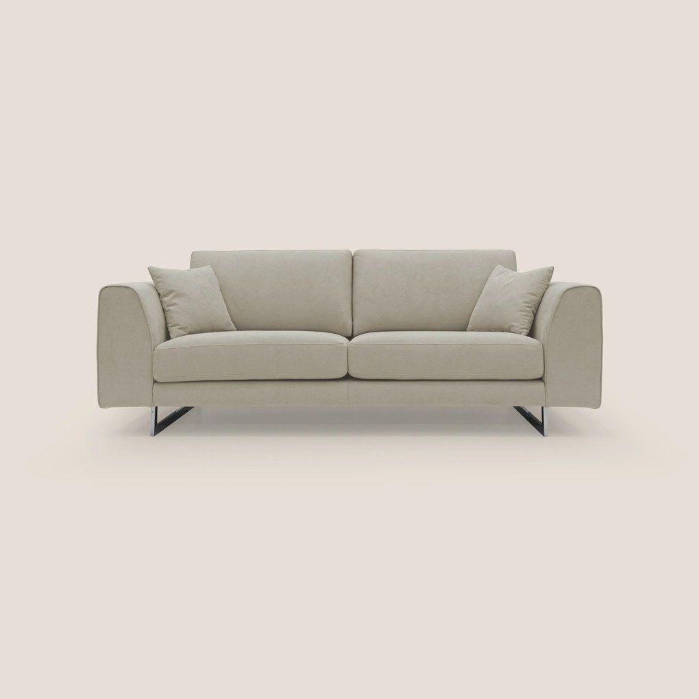 Armony Divano moderno con slitte in acciaio e tessuto impermeabile T02