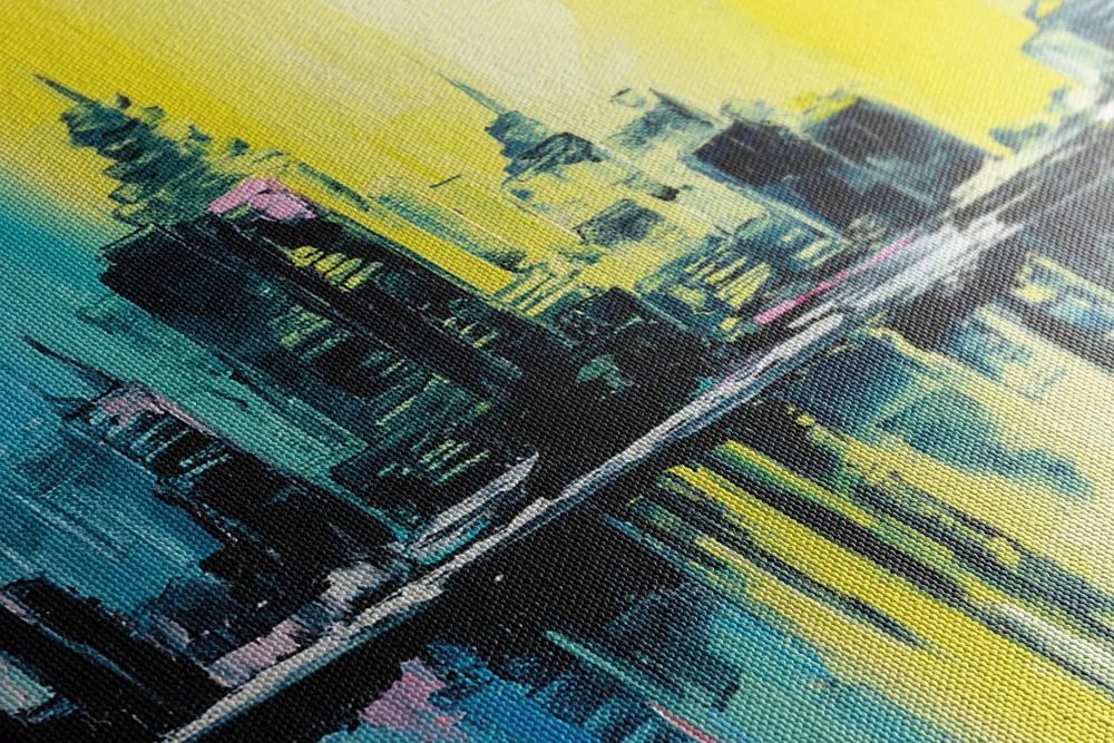 Stampa su tela – Pittura a olio della città