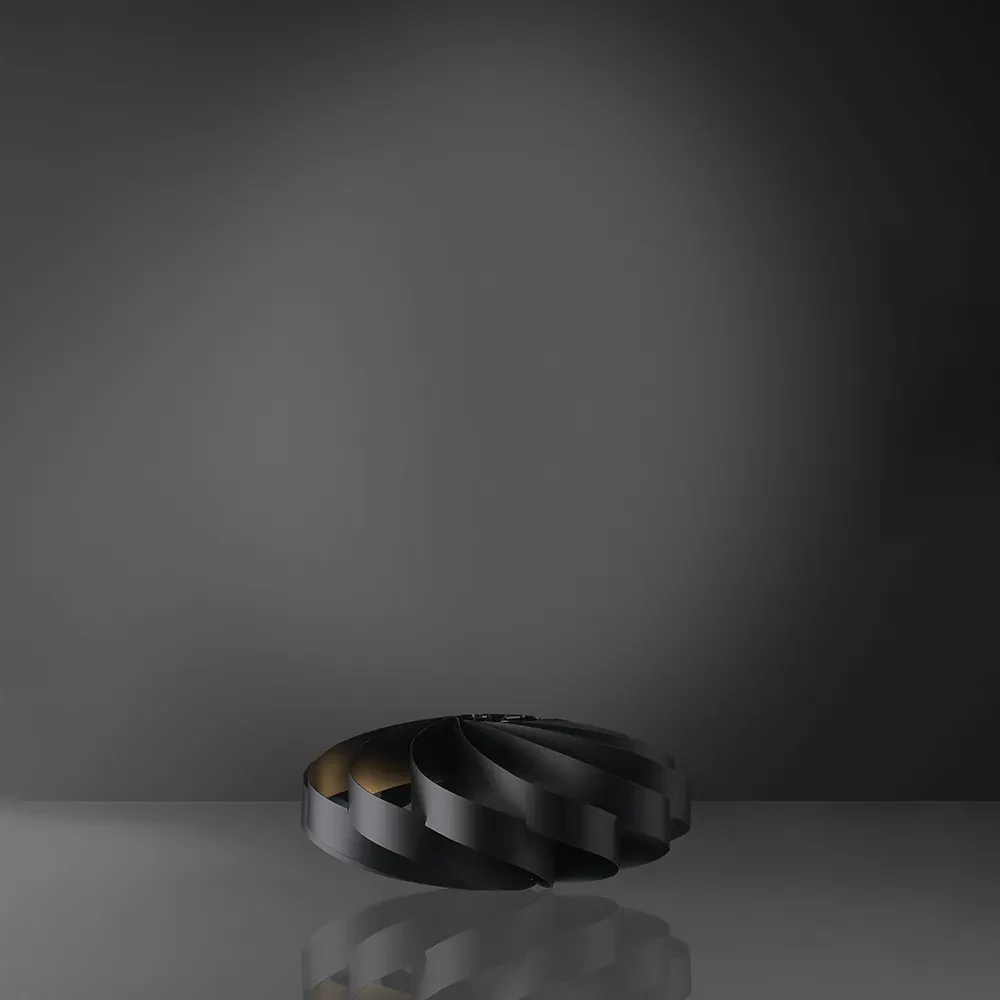 Lampada Da Tavolo 1 Luce Flat In Polilux Nero D50 Made In Italy