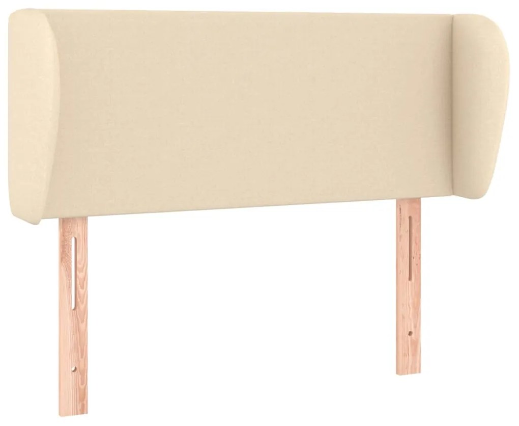 Testiera ad orecchio crema 83 x 23 x 78/88 cm in tessuto