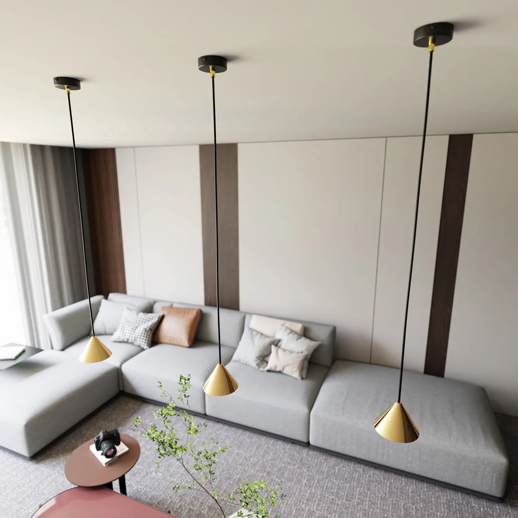 Sospensione Minimal Skadi 1 Luce In Acciaio Oro