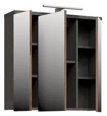 Mobile da bagno a parete con specchio VENOM antracite/marrone