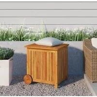 Contenitore Giardino con Ruote 60x50x58cm Legno Massello Acacia 319710