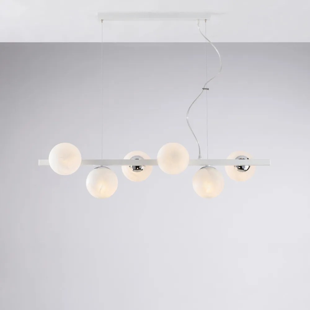 Bonetti Illumina  Adrian 6-light pendant lamp - white and chrome