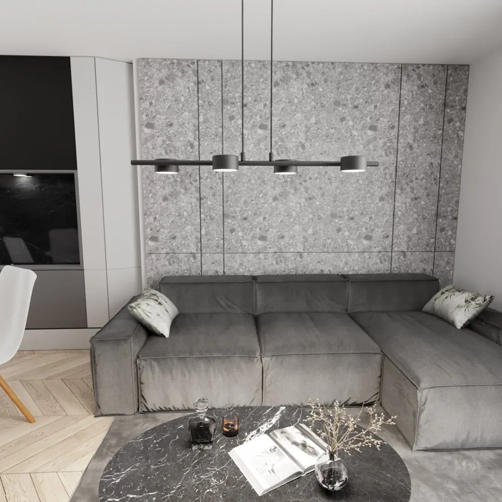 Lampadario a sospensione SORA 4 Nero 4xGX53 da interno Colore del corpo Nero