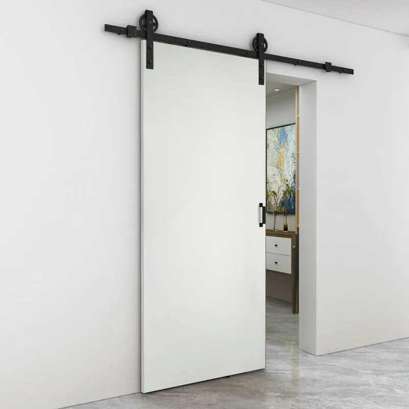 Porta scorrevole Oxford neve in mdf bianco, L 93 x H 212 cm, con binario Rodeo Reversibile