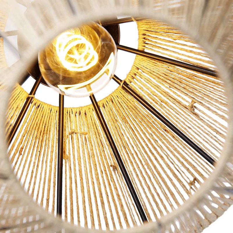 Lampada da terra rustica treppiede corda - Jenthe