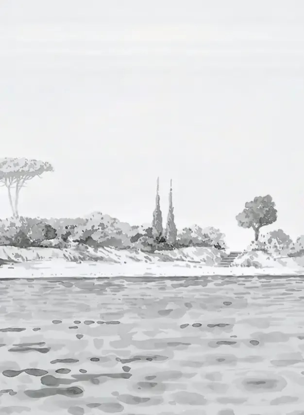 Isidore Leroy Carta da parati panoramica Rivage Gris - Panel 2