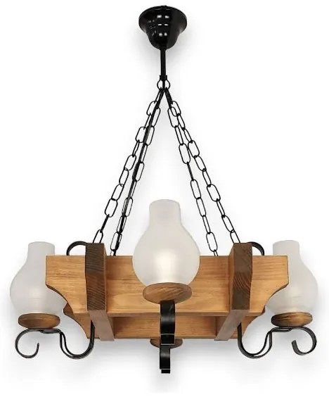 Brilagi - Lampadario a sospensione con catena QUEEN 4xE14/40W/230V faggio