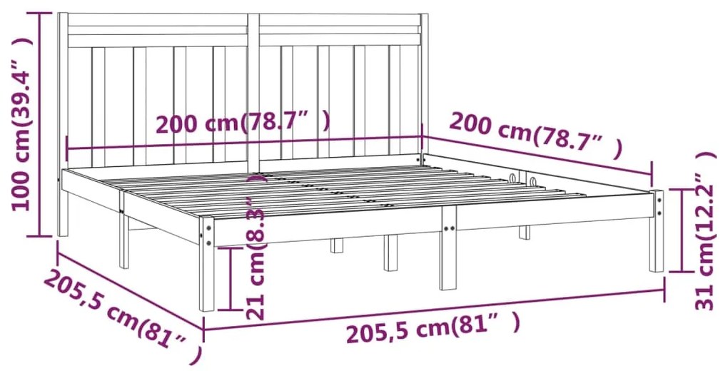 Giroletto Grigio in Legno Massello 200x200 cm