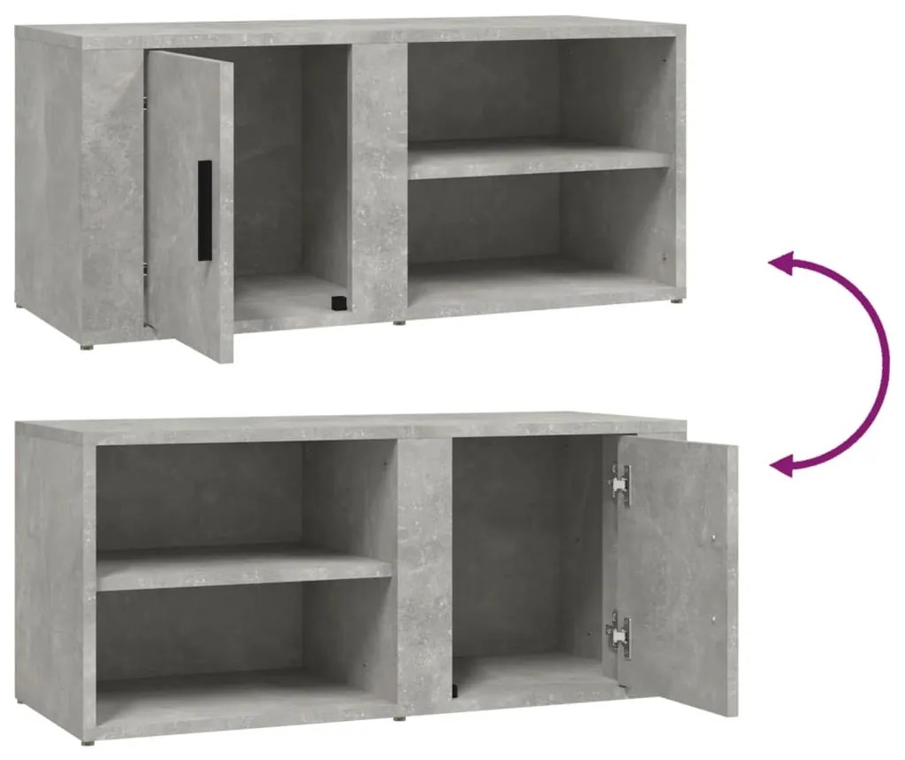 Mobile Porta TV Grigio Cemento 80x31,5x36 cm Legno Multistrato