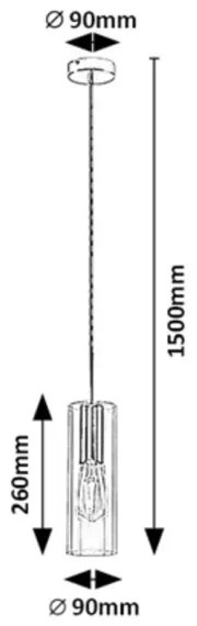 Rabalux 72048 - Lampadario a sospensione con filo ESTA 1xE27/40W/230V limpido/cromo