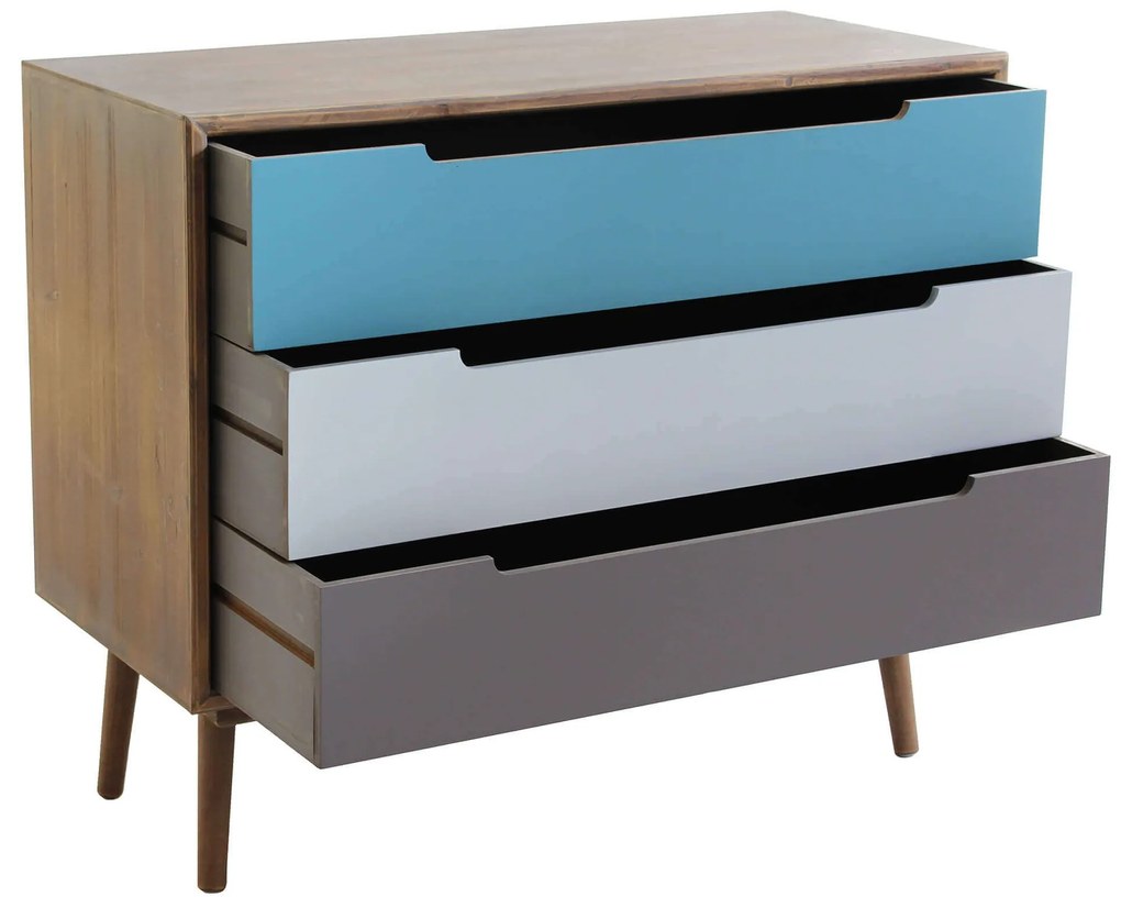 ADELINE - mobile 3 cassetti in mdf multicolor