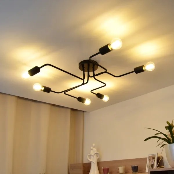 Lampadario a plafone LED TUBE 6xE27/15W/230V