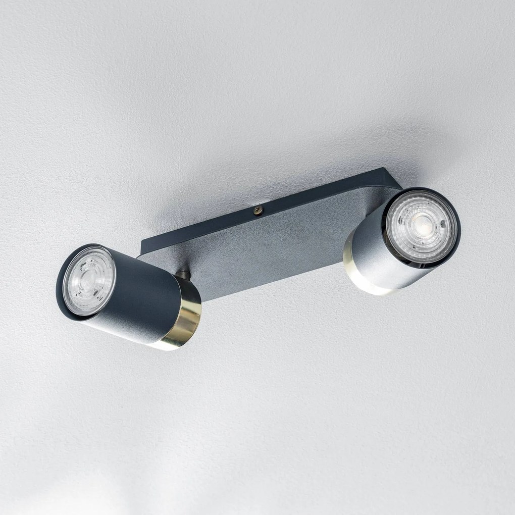 Eko-Light Faretto da soffitto Joker, 2 luci, blu-oro