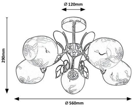 Rabalux - Lampadario su palo 5xE27/40W/230V