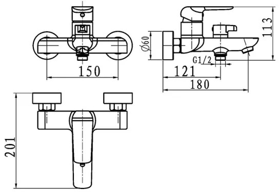 Novaservis - Miscelatore per vasca NOBLESS TINA bianco