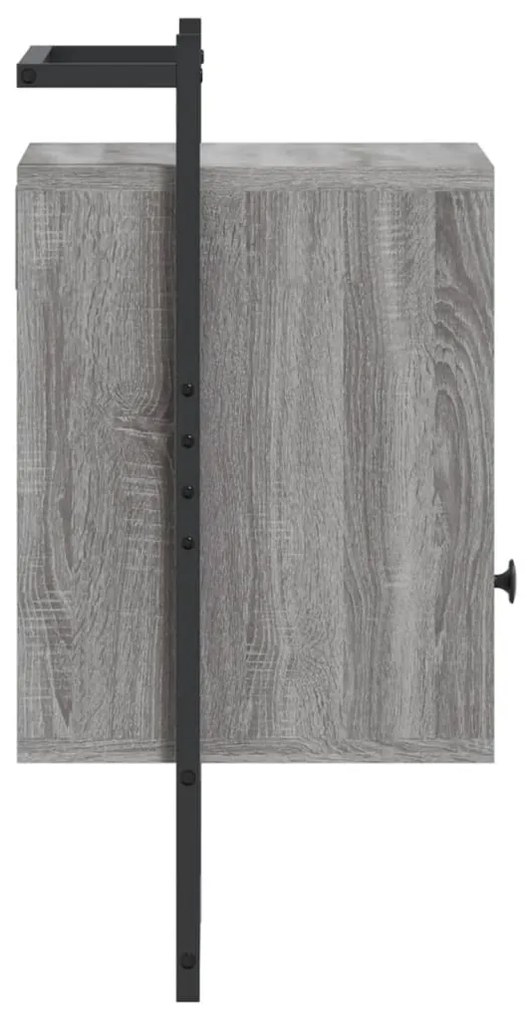 Comodini a Muro 2 pz Grigio Sonoma 40x30x61cm Legno Multistrato