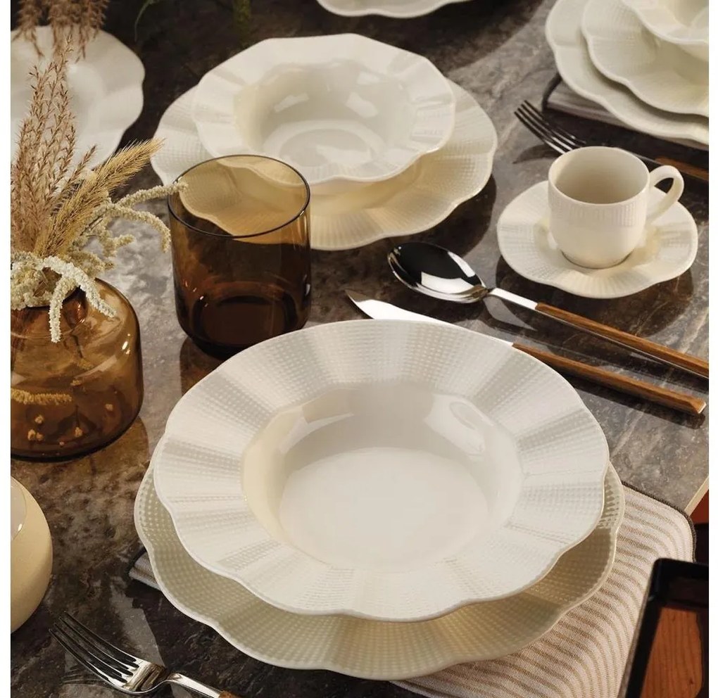 Servizio da tavola 26 pezzi in porcellana bianca
