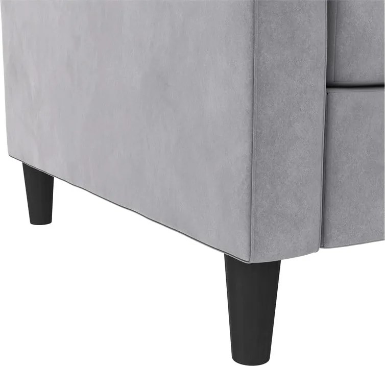 Divano grigio chiaro in velluto 207 cm Presley - Støraa