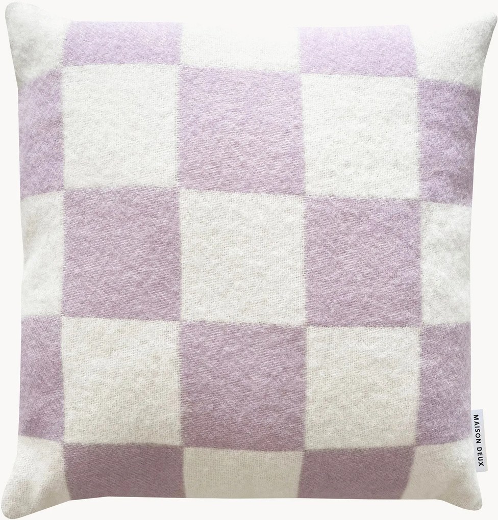 Copricuscino in lana con motivo a quadri Level Up