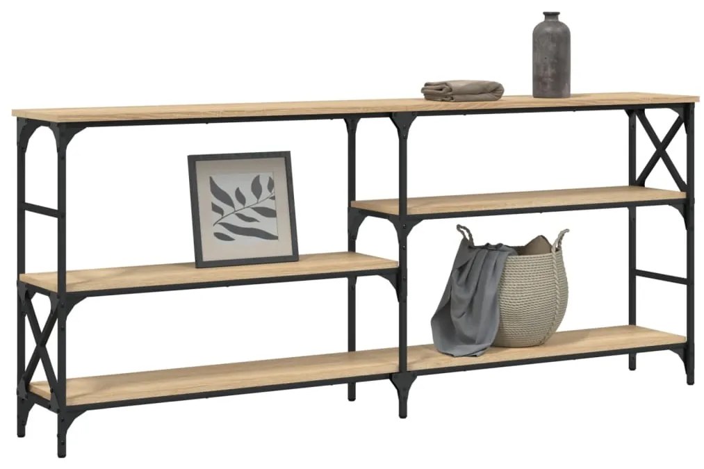 Tavolo consolle rovere sonoma 180x29x76,5 cm legno multistrato