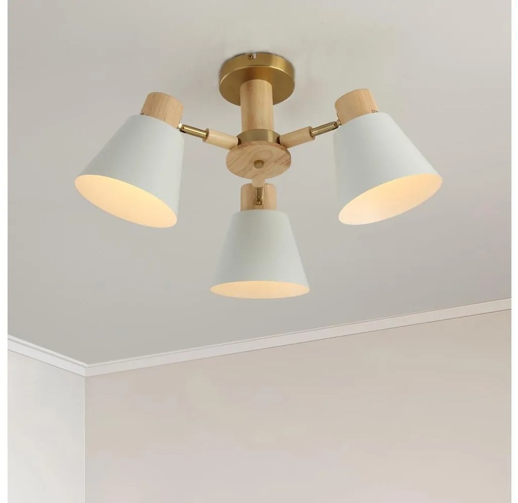 Brilagi - Plafoniera da soffitto LUND WOOD 3xE27/40W/230V Ø 50 cm legno di hevea