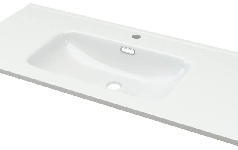 Lavabo da appoggio New BADEN HAUS rettangolare in ceramica L 100 x H 1.8 x P 46 cm bianco