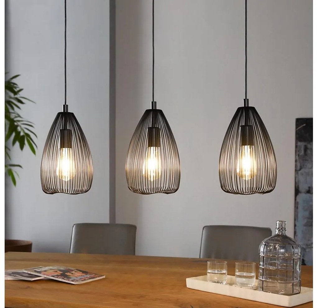 Eglo 49142 - Lampadario a sospensione con filo CLEVEDON 3xE27/60W/230V