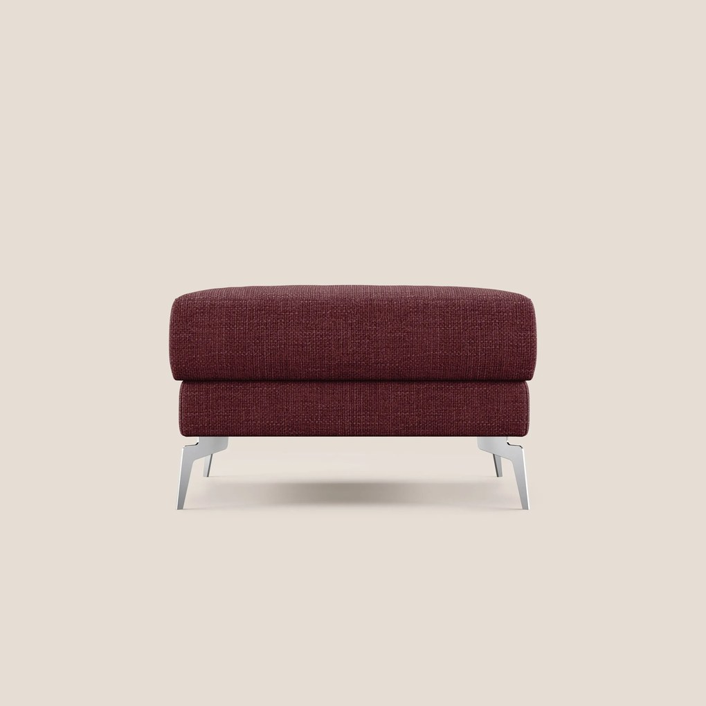 Star Pouf con piedini alti in tessuto impermeabile morbido intreccio T06 rosso