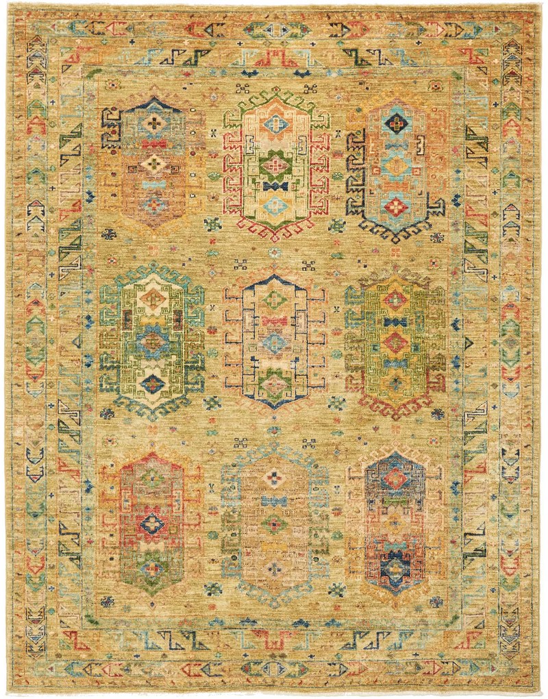 Samarkand Tappeto 190 x 150 Grigio (Pakistan) Annodato A Mano