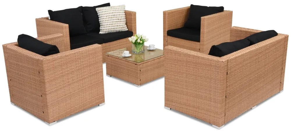 Mobili da giardino in rattan Roma Coffee 6 Garden Point miele