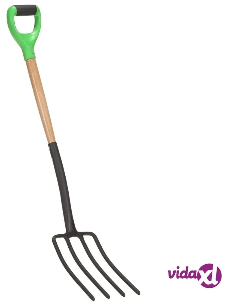 vidaXL Forca da Giardinaggio con Presa a D Acciaio e Legno Duro