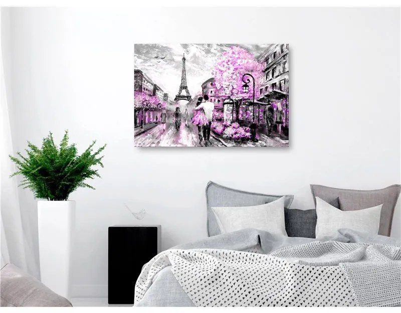 Quadro Colourful RendezVous (1 Part) Wide Pink  Colore Rosa, Dimensioni e Misure 90x60