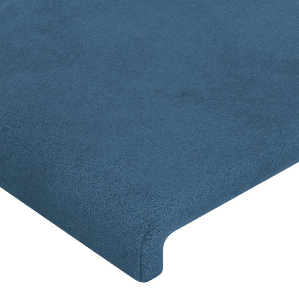 Testiera ad orecchio blu scuro 163x16x78/88 cm in velluto