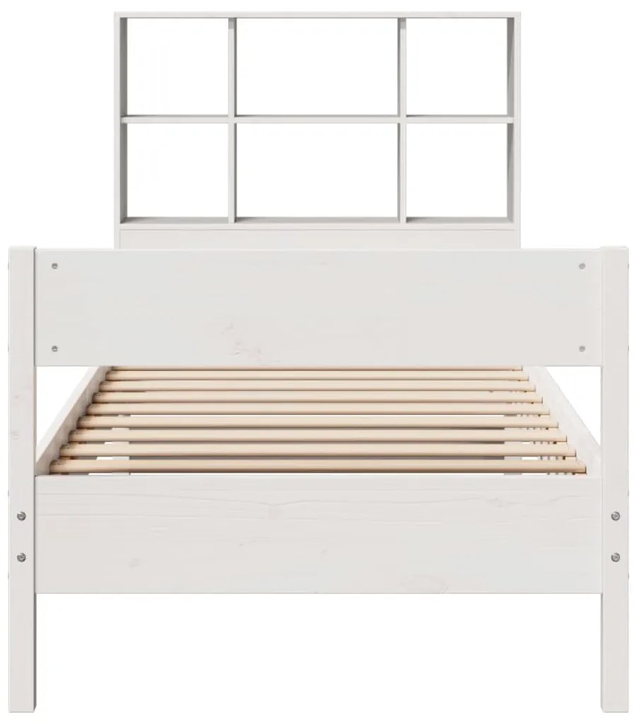 Letto libreria senza materasso bianco 100x200 cm legno di pino