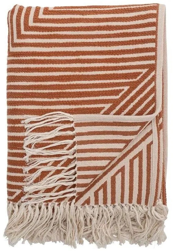 Bloomingville - Maddeleine Throw Orange/Cotton Bloomingville