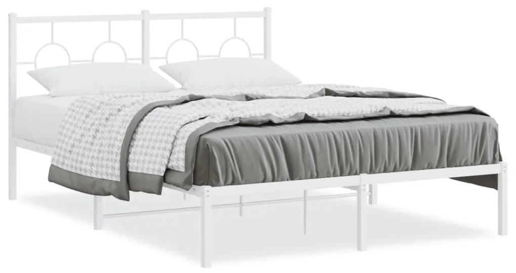 Giroletto Con Testiera Metallo Bianco 135x190 Cm /