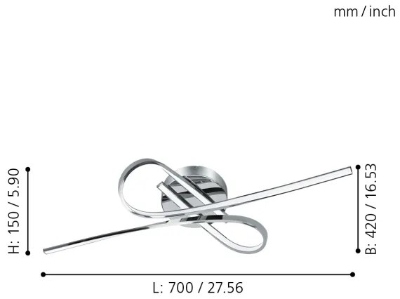 Eglo 96329 - Lampadario LED fisso SELVINA 2xLED/10W/230V