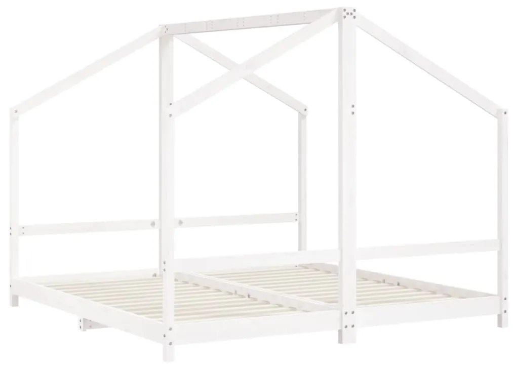 Giroletto per bambini bianco 2x(90x190)cm legno massello pino