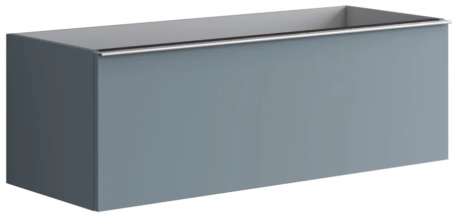 Mobile da bagno sotto lavabo Pixel plain blu laccato opaco L 120 x H 40 x P 45.5 cm 1 cassetto, lavabo non incluso