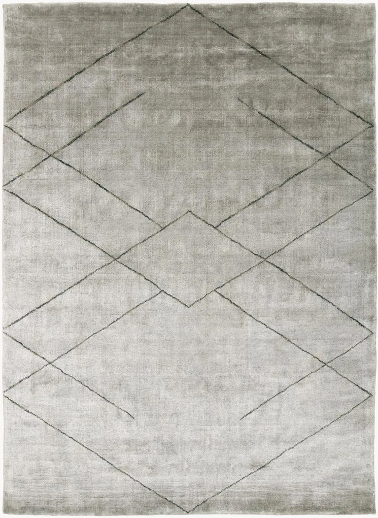 Tappeto in viscosa a pelo corto tessuto a mano Tetsu