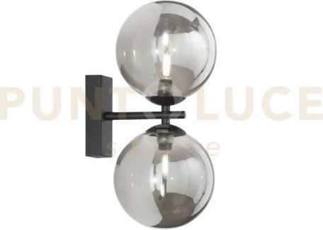 Applique a parete honey nera 2 luci attacco g9 15x16,5x34cm in meta...