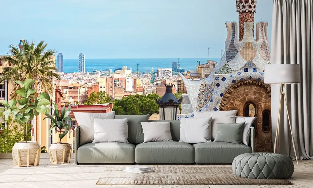 Carta da parati autoadesiva – Vista sul Park Güell a Barcellona