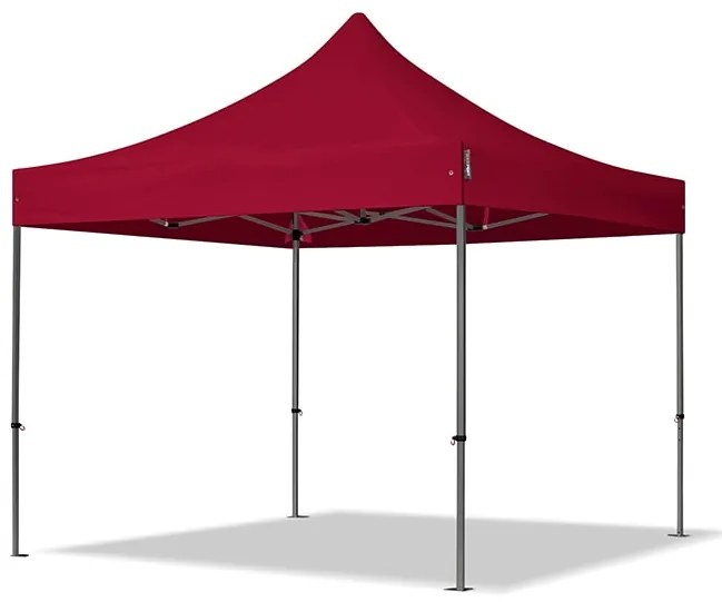 TOOLPORT 3x3m gazebo pieghevole con laterali (finestre panoramiche), PREMIUM acciaio, rosso - (600033)